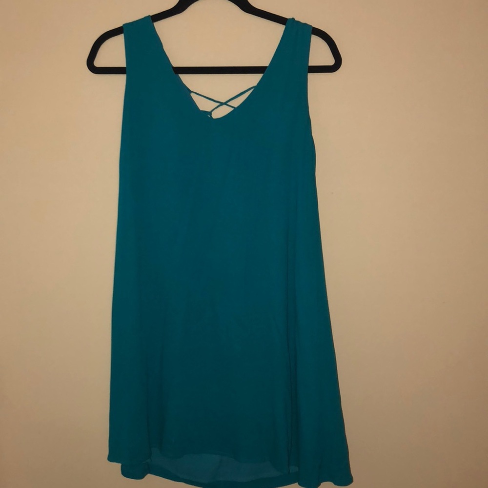 Turquoise shirt dress